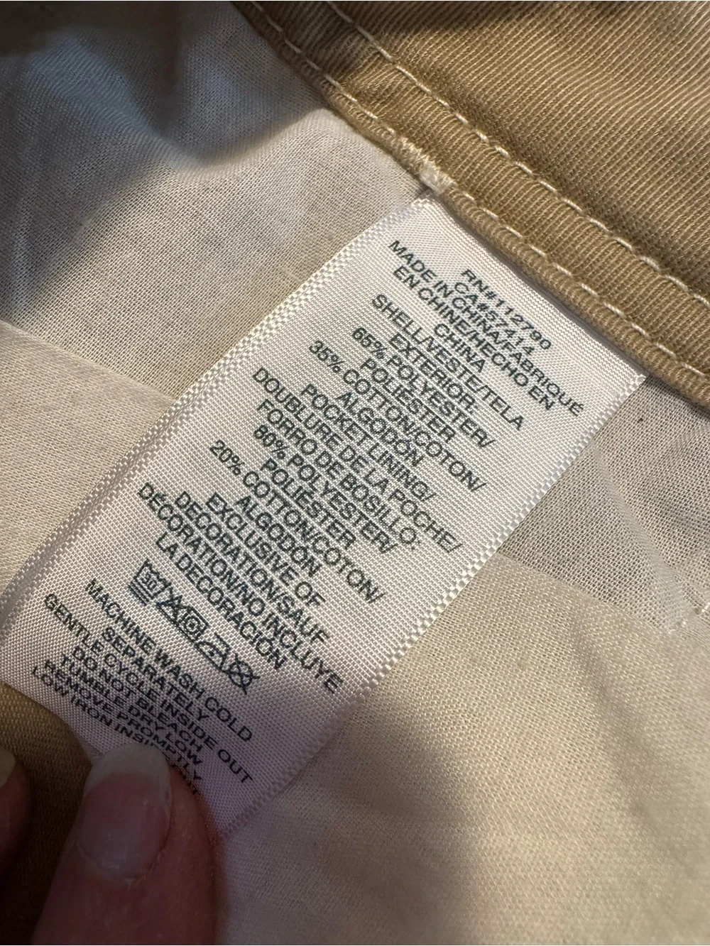 True Religion Men's Khaki Cargo Pants with Flap Pockets - 33